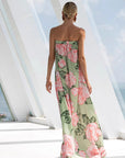 Elegant Strapless A-Line Dress with Back Cutout