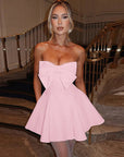 Chic Strapless Bowknot Mini Dress for Women