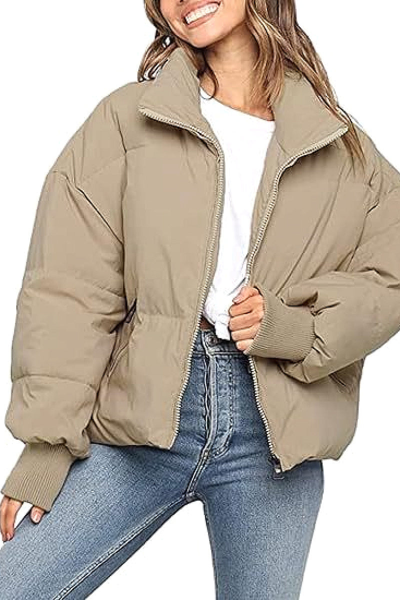 Loose Fit Warm Short Down Jacket for Women