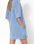 Trendy Solid Color Denim Dress for Women