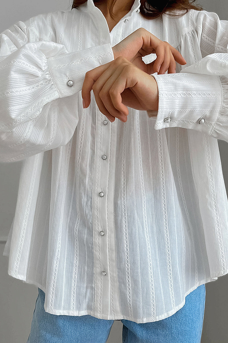 French Style Long Sleeve Cotton Shirt for Women