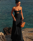 Summer European and American Strapless Beach Dress
