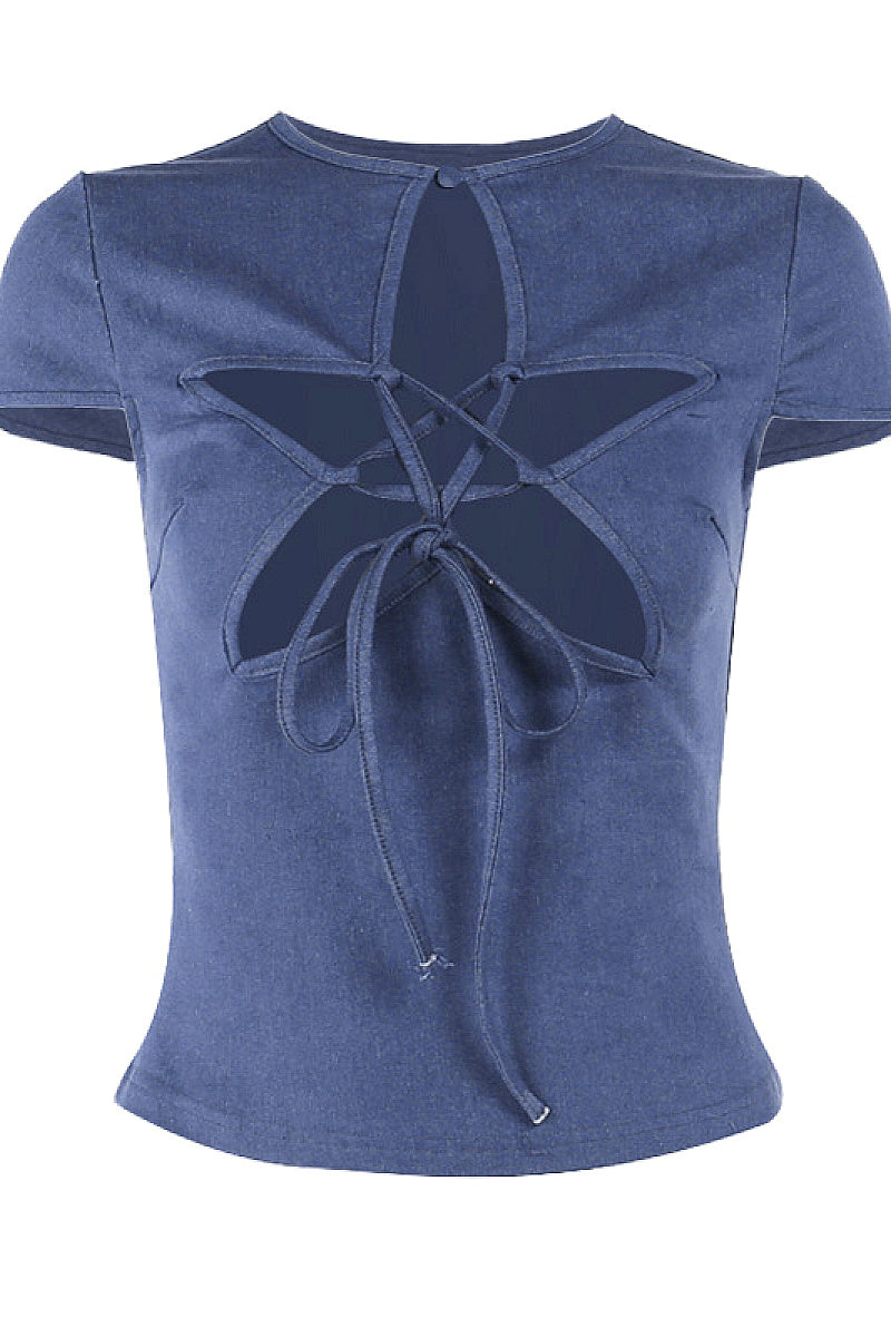 Summer Trendy Star Hollow Lace-Up Top
