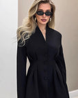 Elegant Slim Fit V-Neck Blazer for Women