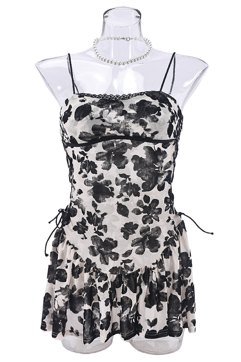 Sexy Sheer Backless Camisole Mini Dress