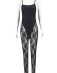 Sexy Autumn Women's Jumpsuit with Sheer Details
