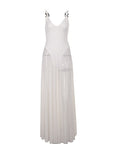 Elegant Long Dress with Sheer A-Line Design