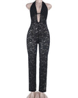 Sexy Lace Halter Jumpsuit for Summer