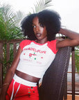Summer Women's Short Sleeve Embroidered T-Shirt Set