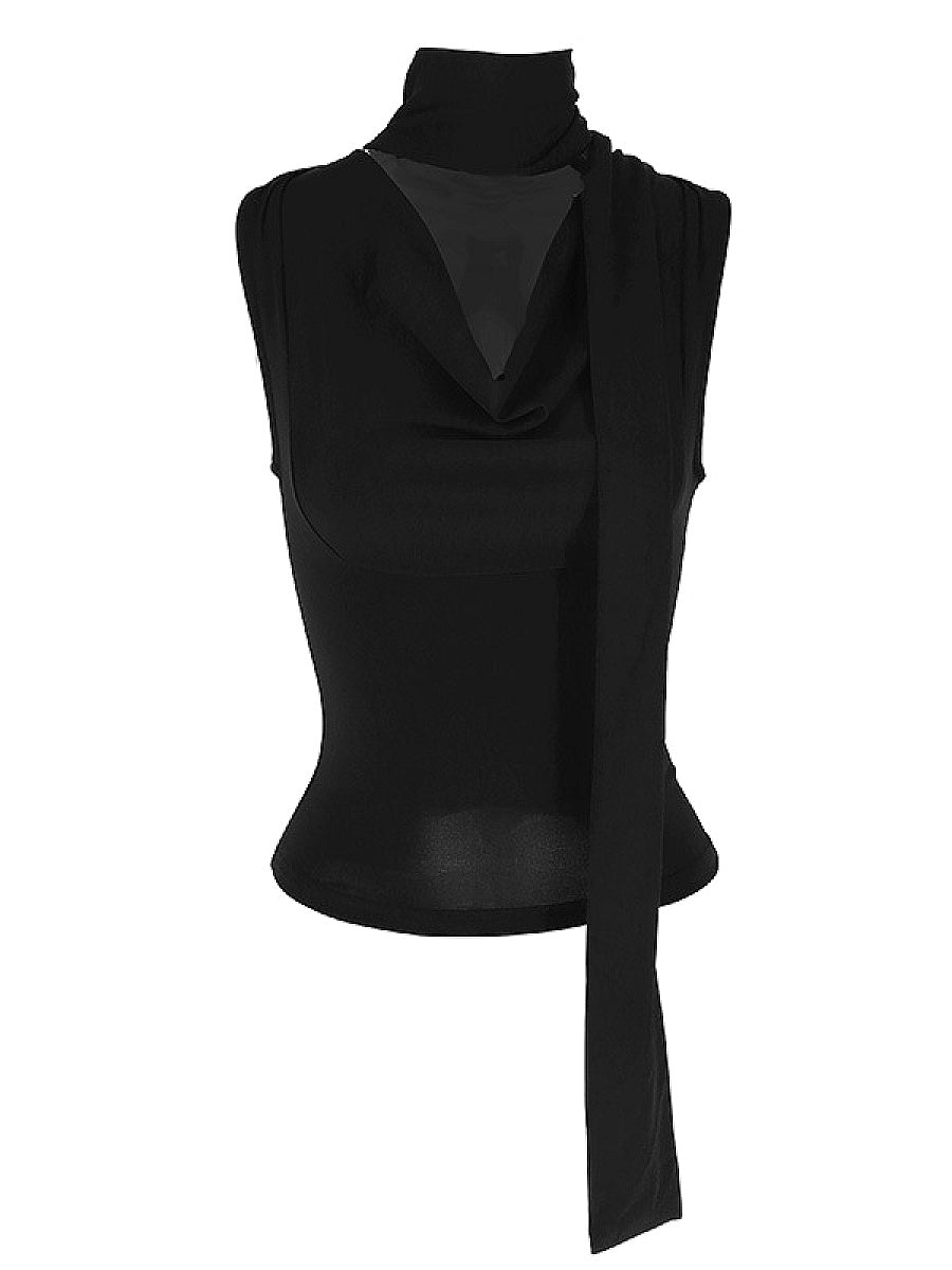 Sleeveless Summer Top with Tie for Women