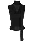 Sleeveless Summer Top with Tie for Women