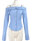 Stylish Long Sleeve Off Shoulder Shirt for Women