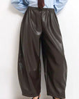 Women's Stylish High Waist PU Pants