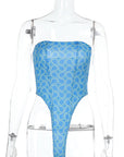 Trendy Floral Print Bodysuit Swimsuit