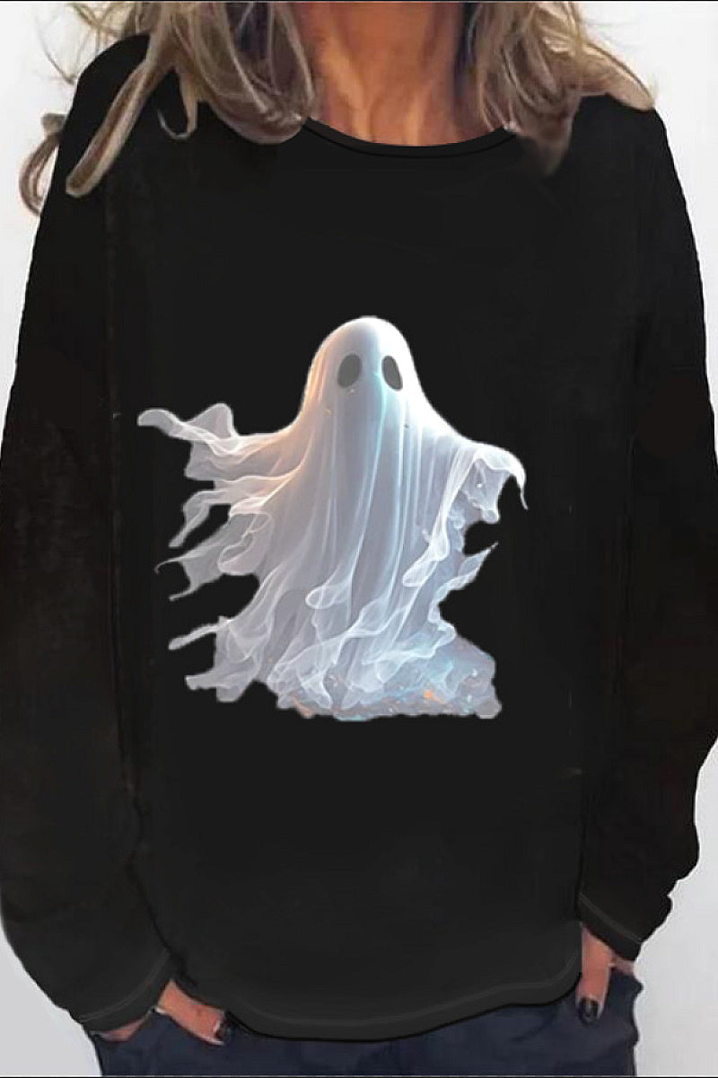 Fashionable Plus Size Printed Long Sleeve Top