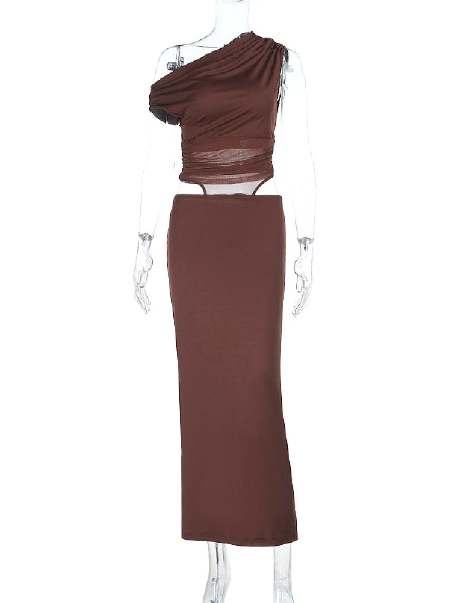 Off Shoulder Sheer Hollow Out Dress for Women