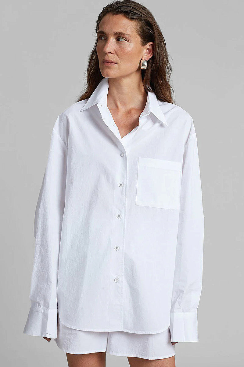 Casual Loose White Shirt and Shorts Set