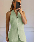 Summer Casual Sleeveless Vest and Pants Set