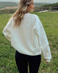Casual Heart Print Pullover Sweatshirt for Women