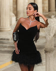 Chic Strapless Mini Dress with Ruffled Hem