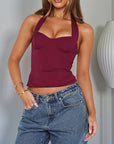 Sexy Halter Neck Knit Top for Spring and Summer
