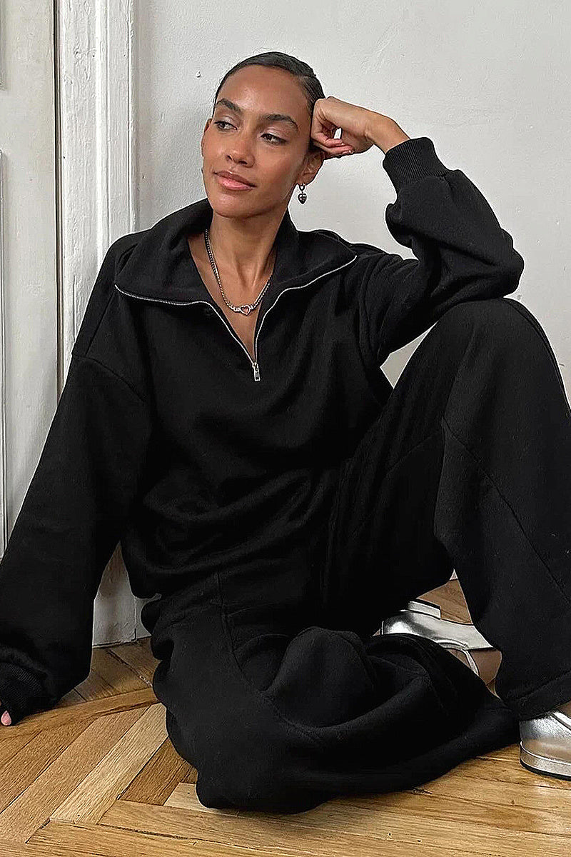 Fashionable Pink Sweatshirt and Pants Set for Women