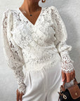 Spring Summer New V-Neck Lace Blouse