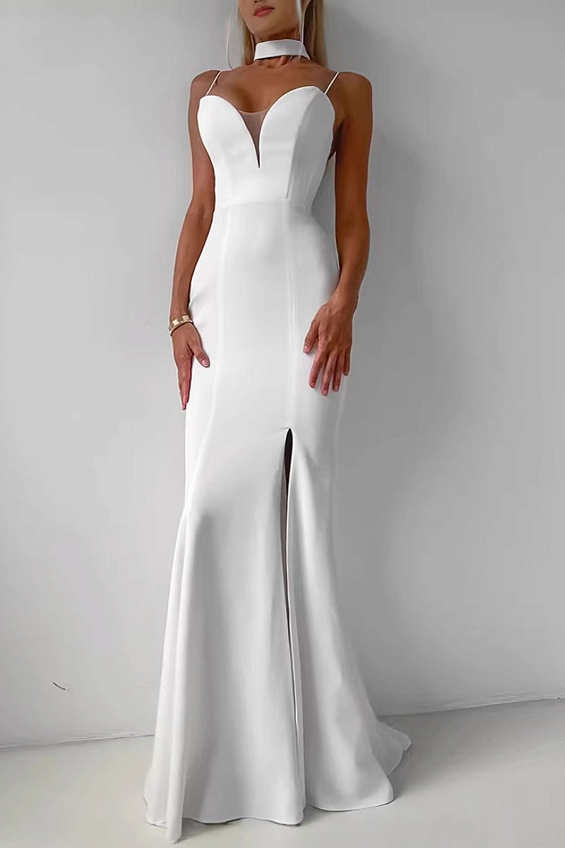 Elegant White Mermaid Dress for Women