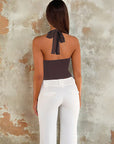 Fashionable Halter Top with Metal Ring