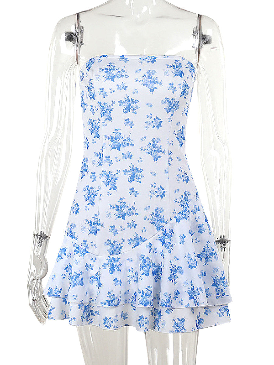 Stylish Floral Print Bodycon Dress
