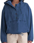 Fashionable Women's Denim Hoodie Jacket