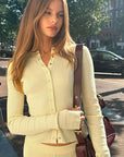 Fashionable Long Sleeve Button Top for Women