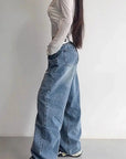 Retro Y2K Low Waist Distressed Denim Pants