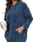 Vintage Washed Hooded Sweatshirt for Casual Wear