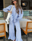 Autumn New Plaid Ruffle Casual Set for Women