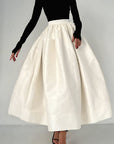 Spring Wholesale Solid Color Satin A-Line Skirt