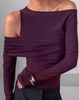 French Vintage Off-Shoulder Knit Top for Women