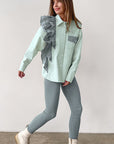 French Design Asymmetrical Shirt for Casual Wear