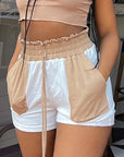 Color Block Casual Shorts for Women