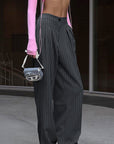 Loose Striped High Waist Wide Leg Pants
