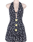 Sexy Polka Dot Deep V Dress for Summer