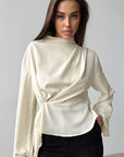 Chic French Chiffon Split Women's Shirt