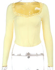 Ruffled Long Sleeve Waist Tie Top