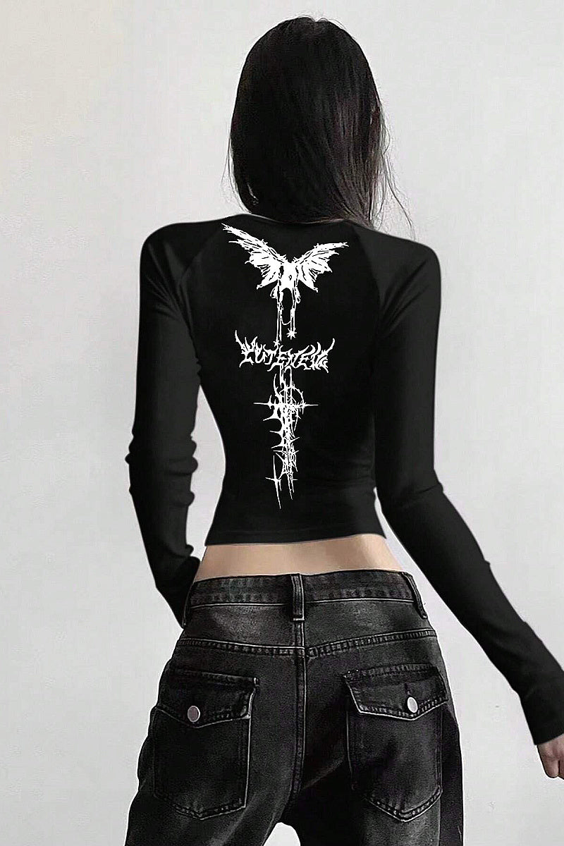 Trendy Street Style Long Sleeve Crop Top