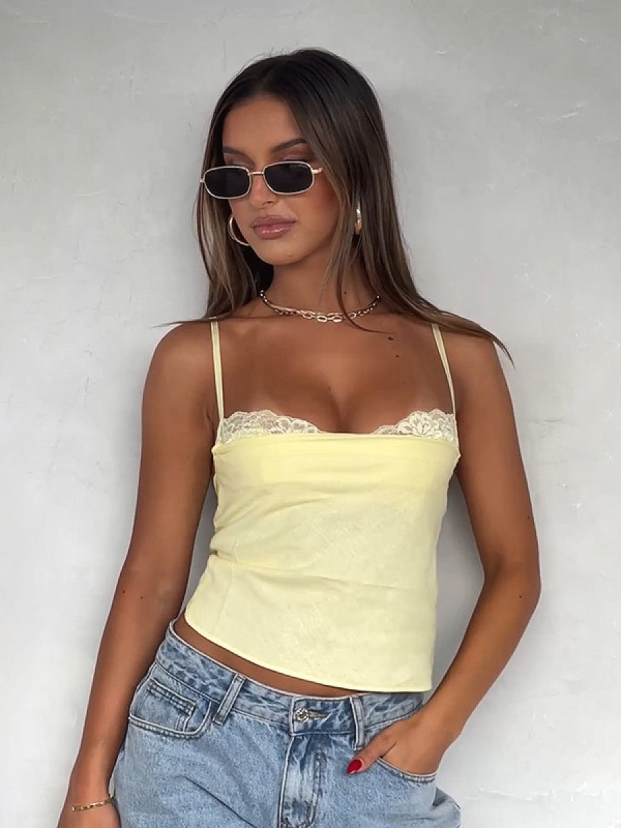Y2K Sexy Lace Splicing Camisole Top