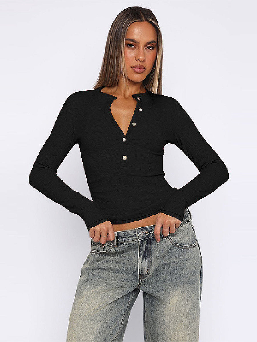Fashionable Solid Color Button Cardigan for Women
