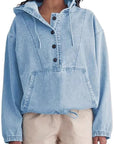 Fashionable Women's Denim Hoodie Jacket