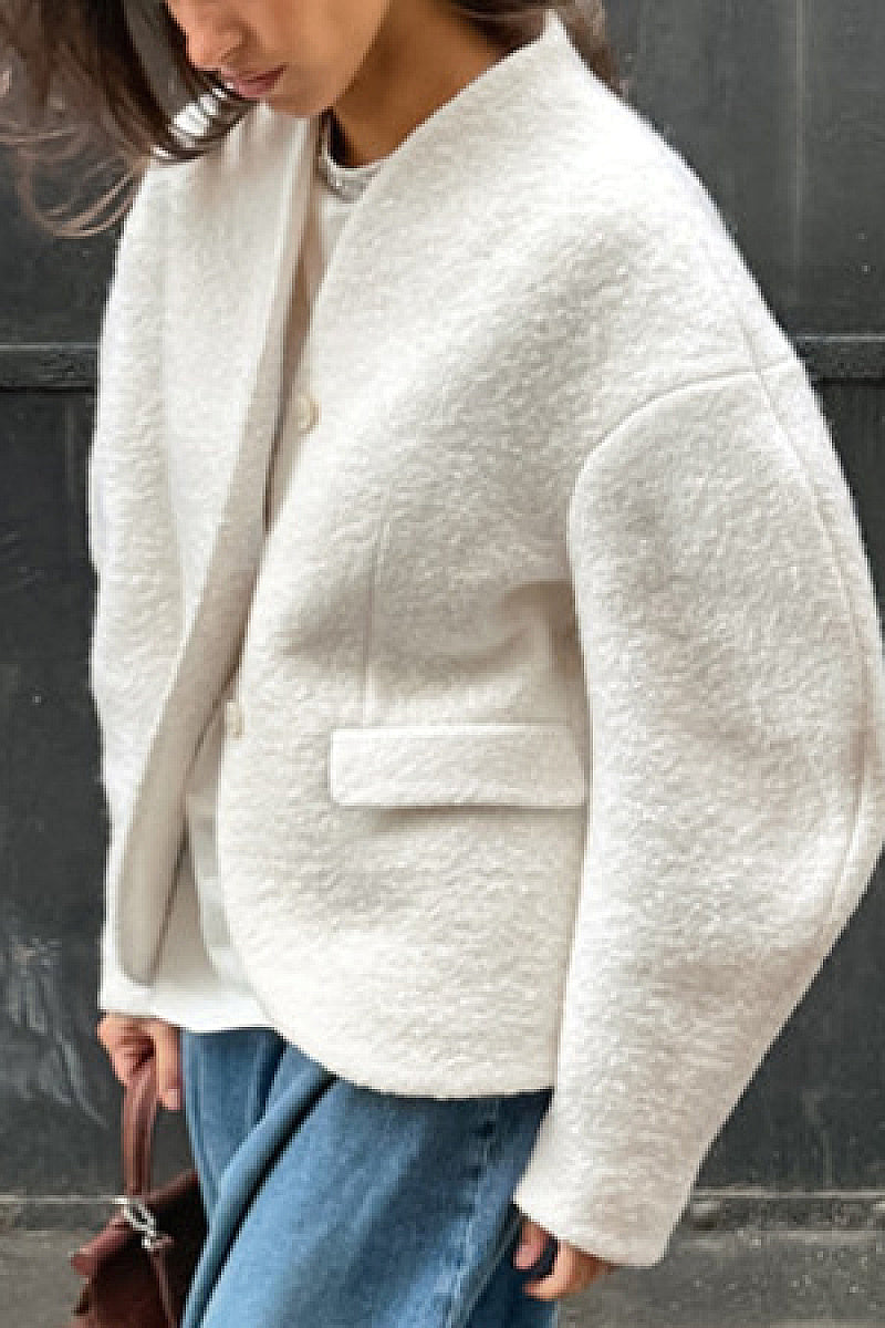 Thick Woolen Coat for Women in Solid Color