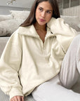 Fashionable Brown Fleece Sweatshirt for Women