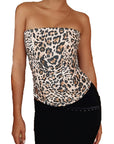 Sexy Leopard Print Strapless Top for Women